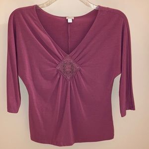 🌻5/$15 Apt 9 mauve stretch top size M VGUC